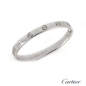 Cartier 18k White Gold Love Bangle Size 16 B6035416